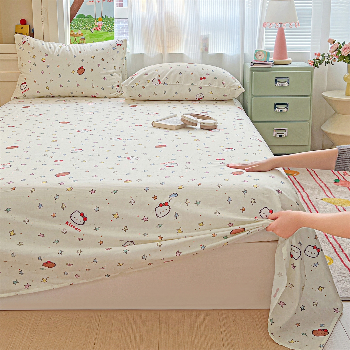 名兮家居 2026新款全棉纯棉A类双层纱单床单 床单单件 双层纱-星星凯特
