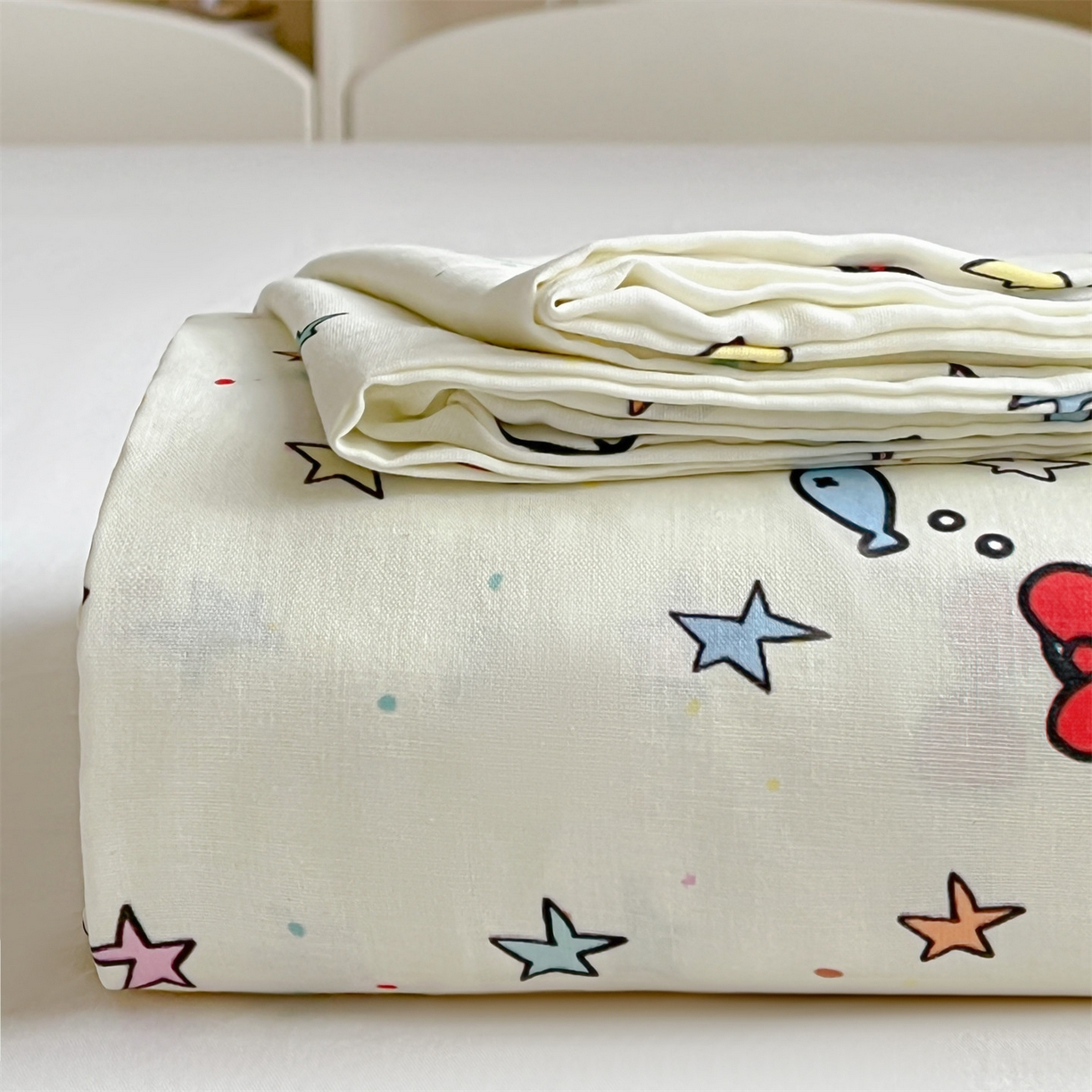 91家纺网 家纺一手货源 找家纺 名兮家居 2026新款全棉纯棉A类双层纱单床单 床单单件 双层纱-星星凯特