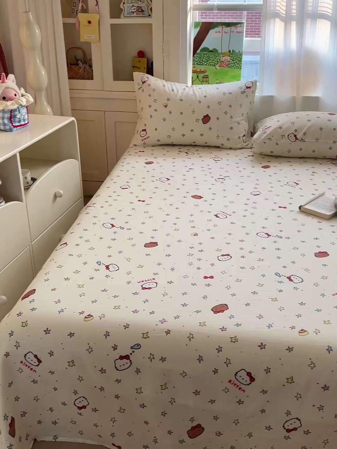 91家纺网 家纺一手货源 找家纺 名兮家居 2026新款全棉纯棉A类双层纱单床单 床单单件 双层纱-星星凯特