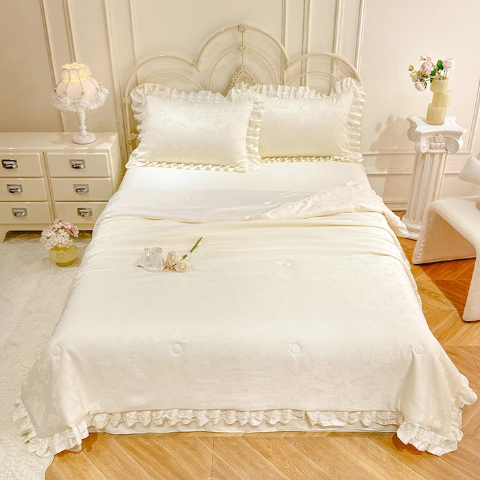 91家纺网 家纺一手货源 找家纺 （总）优贝家纺 2026春夏新款提花水洗天丝冰丝天丝韩版夏被夏凉被空调被四件套