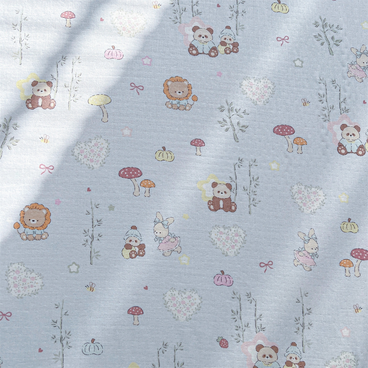 91家纺网 家纺一手货源 找家纺 名兮家居 2026新款全棉纯棉A类双层纱单床单 床单单件 双层纱-竹林派对