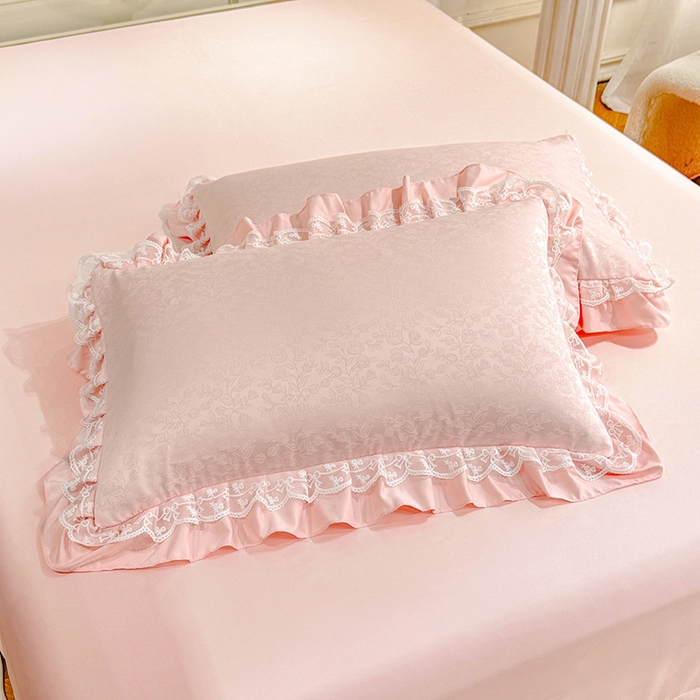 91家纺网 家纺一手货源 找家纺 优贝家纺 2026春夏新款提花水洗天丝冰丝天丝韩版夏被夏凉被空调被四件套 梵希-粉