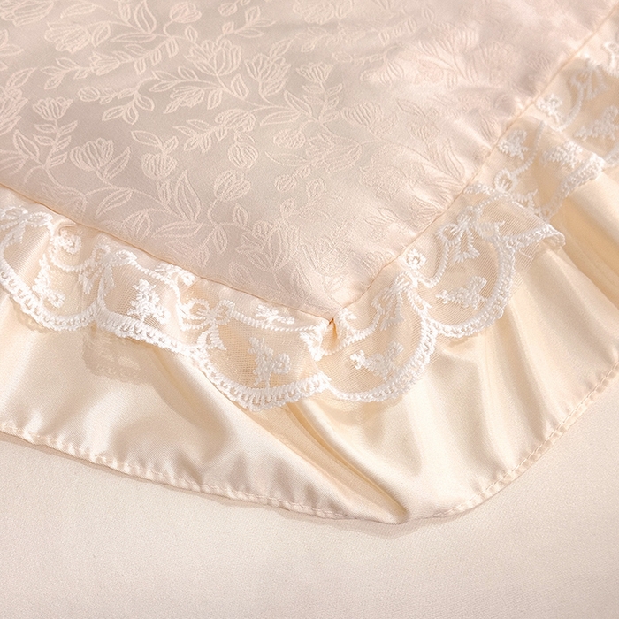 91家纺网 家纺一手货源 找家纺 优贝家纺 2026春夏新款提花水洗天丝冰丝天丝韩版夏被夏凉被空调被四件套 梵希-米白