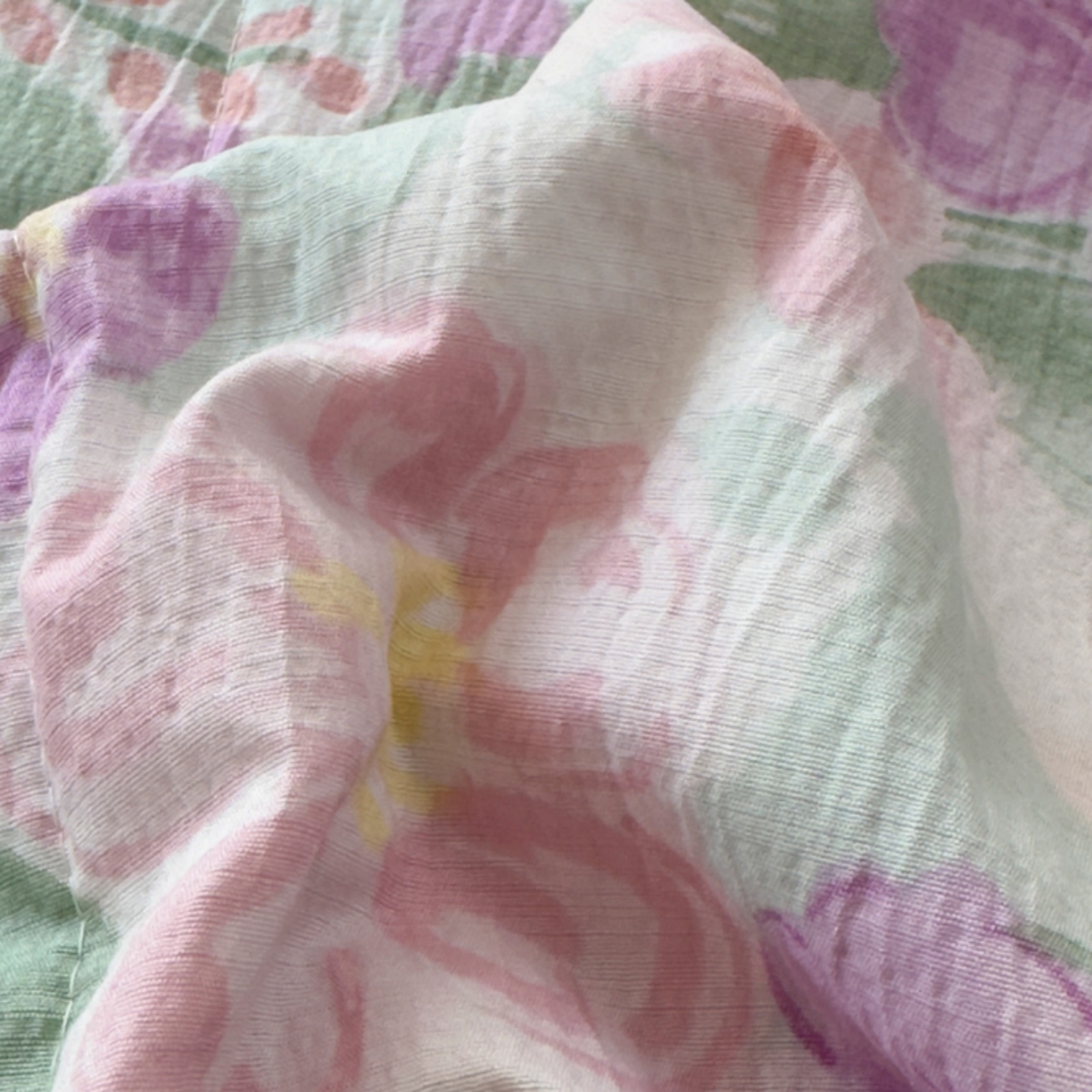 91家纺网 家纺一手货源 找家纺 雅眠居 2026直播爆款双层蕾丝花边夏被款床盖款四件套 夏花