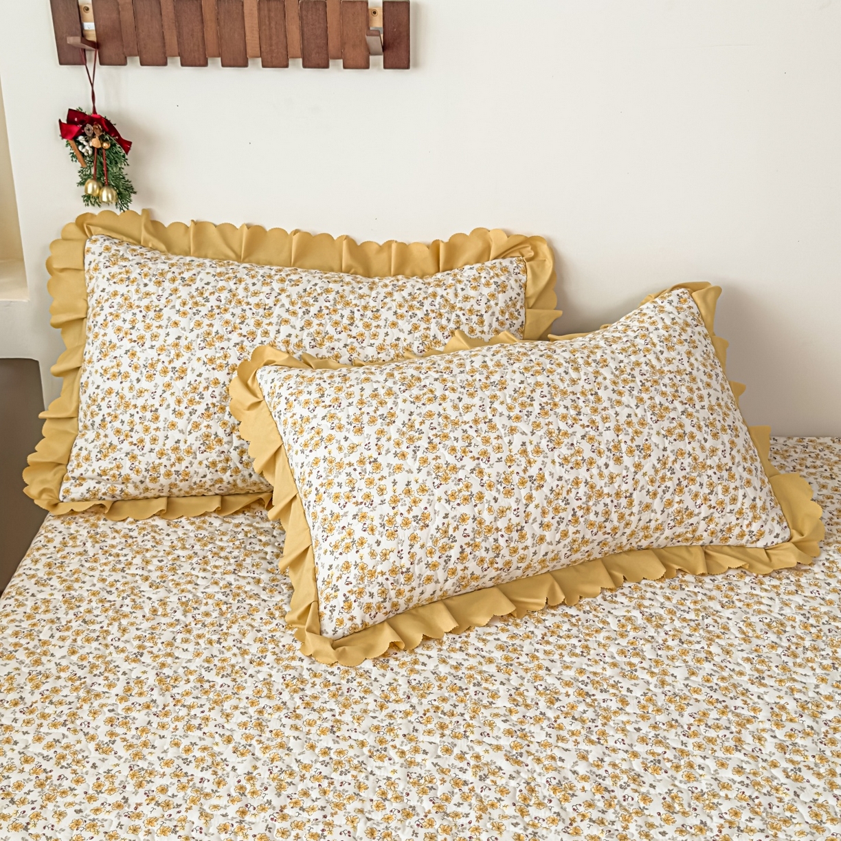 91家纺网 家纺一手货源 找家纺 雅眠居 2026直播爆款双层蕾丝花边夏被款床盖款四件套 小时光