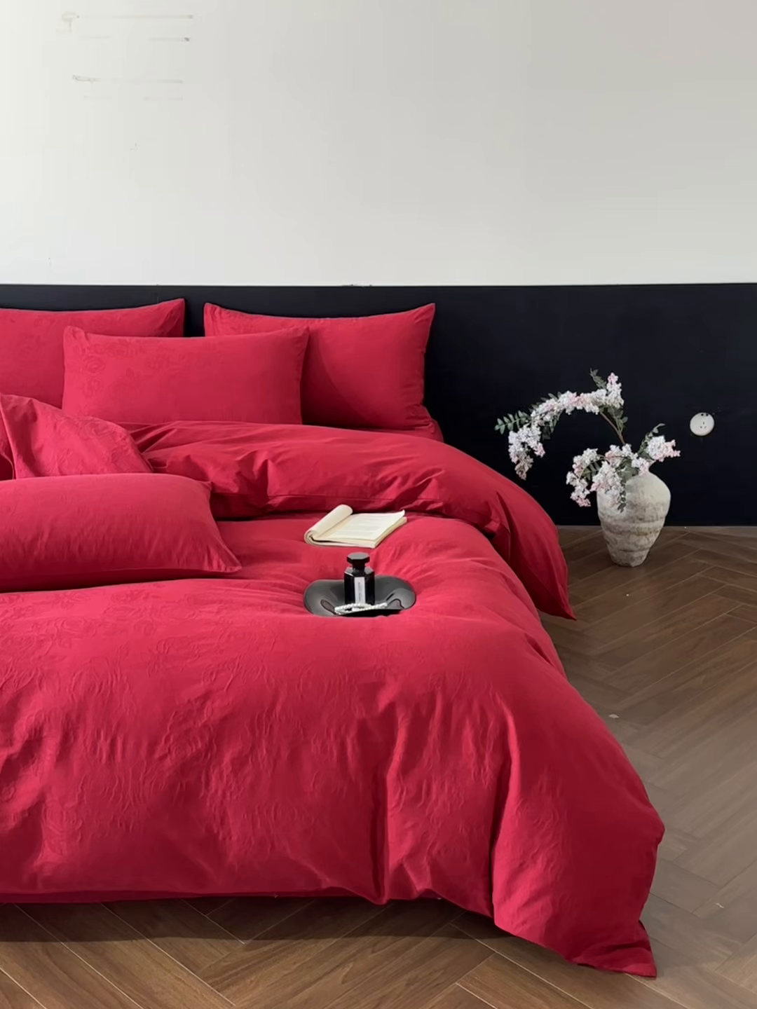 91家纺网 家纺一手货源 找家纺 （总）优悦生活馆 2026新款60s全棉纯棉婚庆提花四件套（提供买家秀）