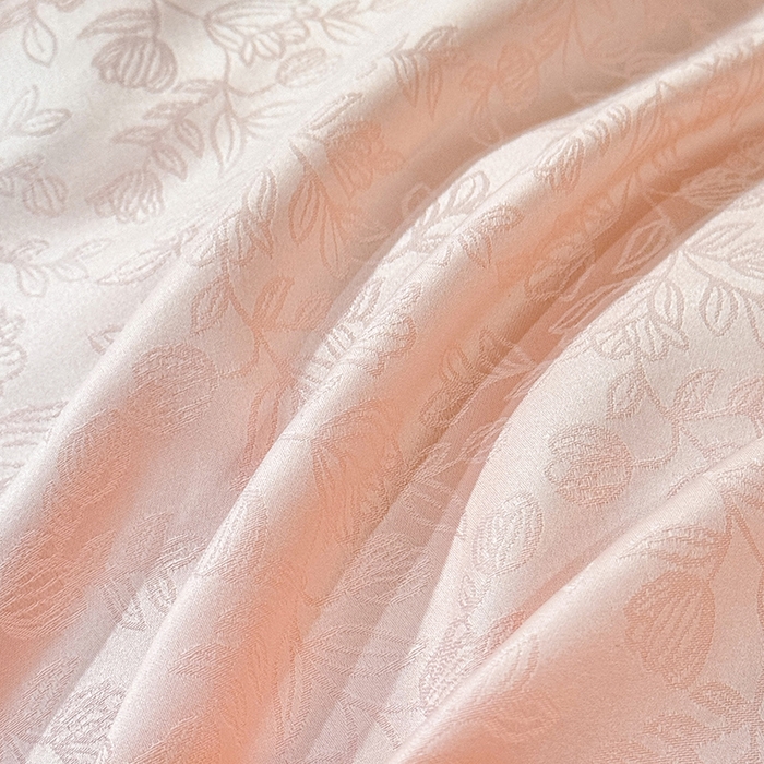 91家纺网 家纺一手货源 找家纺 优贝家纺 2026春夏新款提花水洗天丝冰丝天丝韩版夹棉床盖四件套 梵希-粉