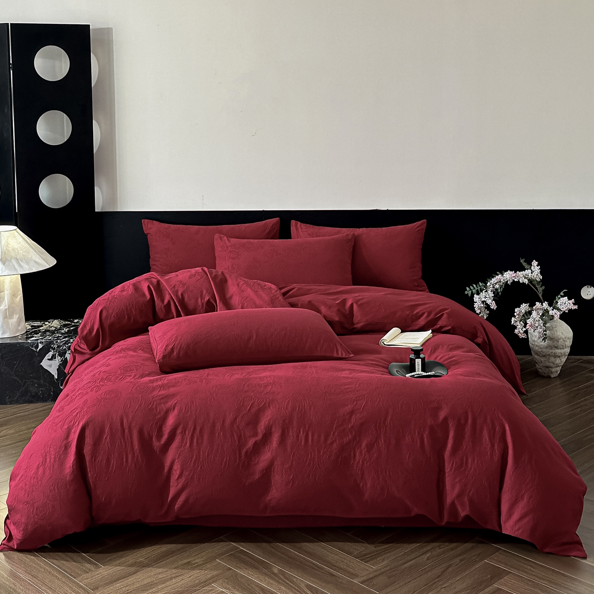 91家纺网 家纺一手货源 找家纺 优悦生活馆 2026新款60s全棉纯棉婚庆提花四件套（提供买家秀） 玫瑰之恋