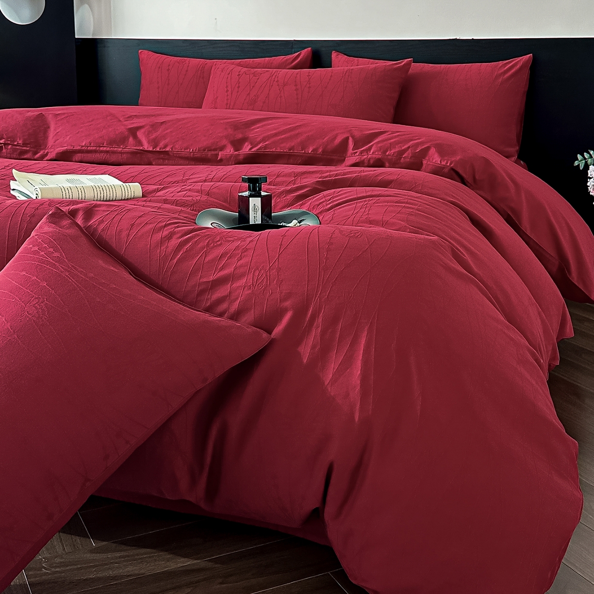 91家纺网 家纺一手货源 找家纺 优悦生活馆 2026新款60s全棉纯棉婚庆提花四件套（提供买家秀） 蝶梦