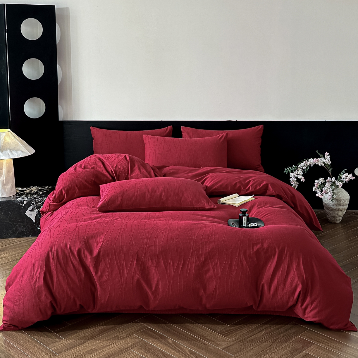 91家纺网 家纺一手货源 找家纺 优悦生活馆 2026新款60s全棉纯棉婚庆提花四件套（提供买家秀） 蝶梦