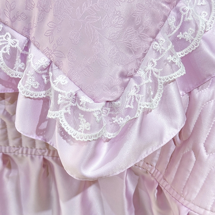 91家纺网 家纺一手货源 找家纺 优贝家纺 2026春夏新款提花水洗天丝冰丝天丝韩版夹棉床盖四件套 梵希-紫