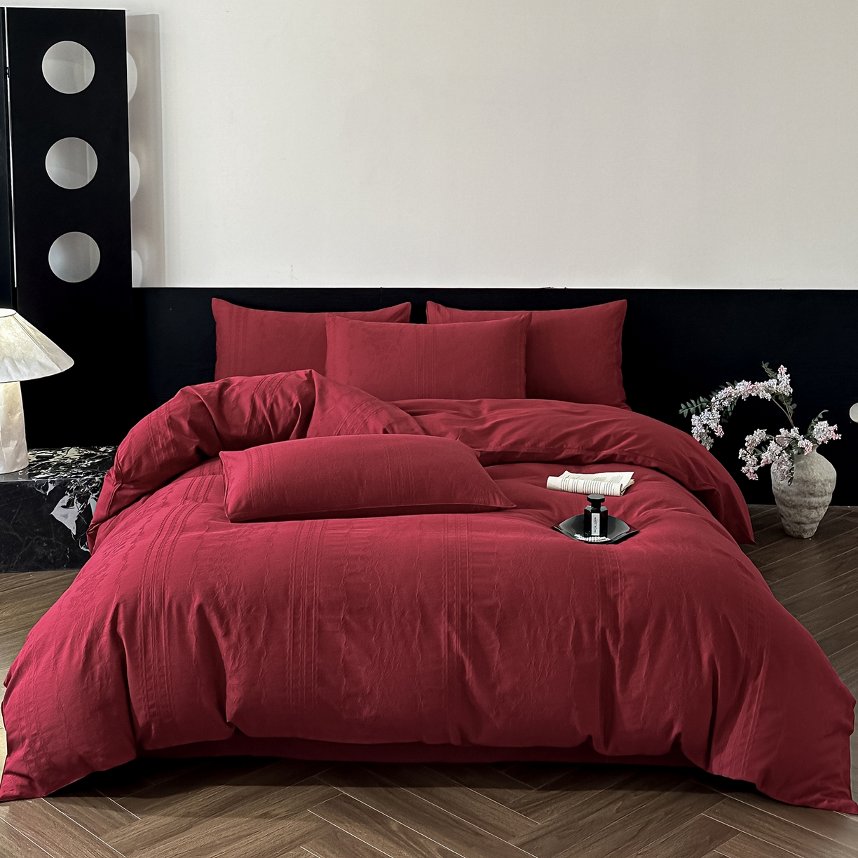 91家纺网 家纺一手货源 找家纺 优悦生活馆 2026新款60s全棉纯棉婚庆提花四件套（提供买家秀） 花漾甜心