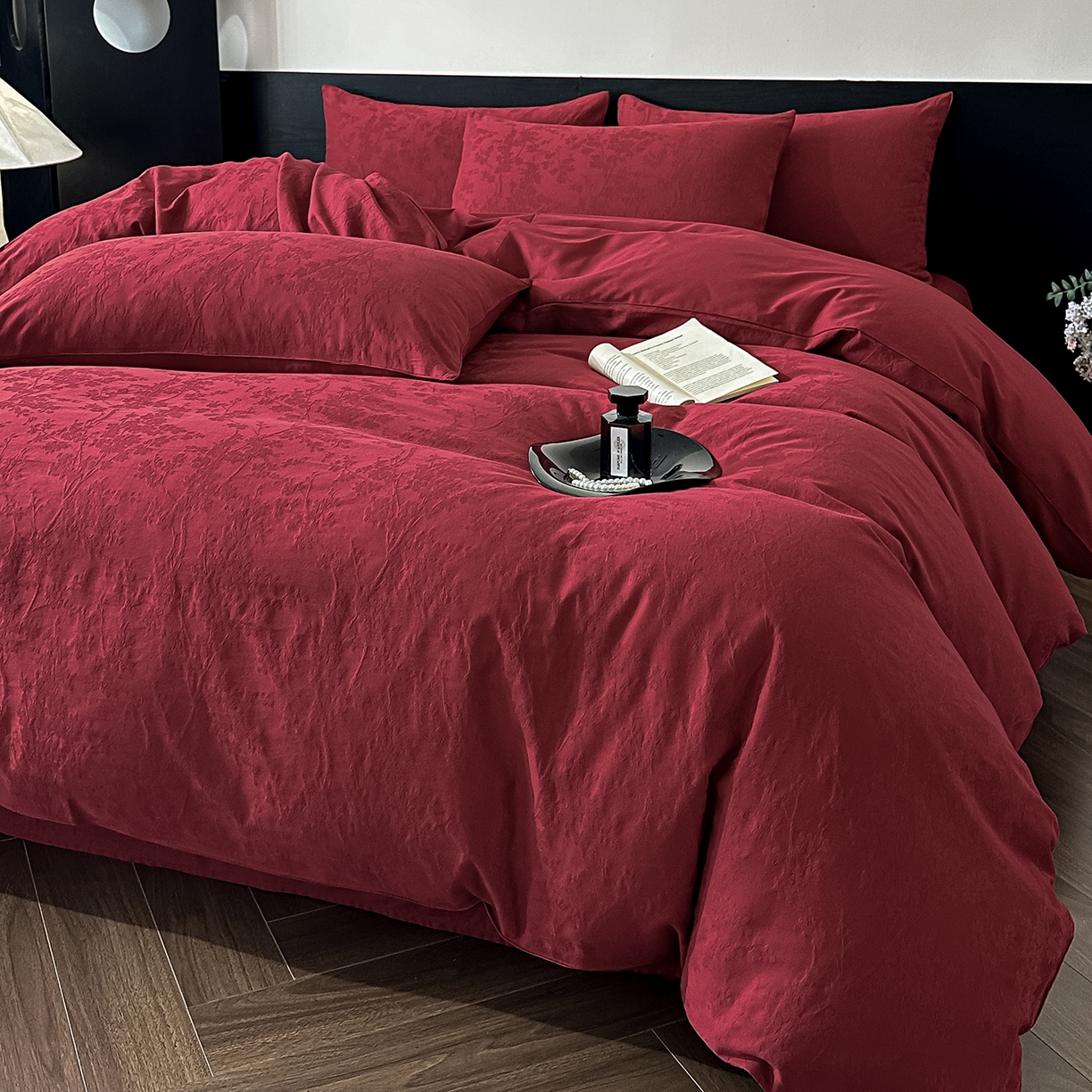 优悦生活馆 2026新款60s全棉纯棉婚庆提花四件套（提供买家秀） 梦幻花园