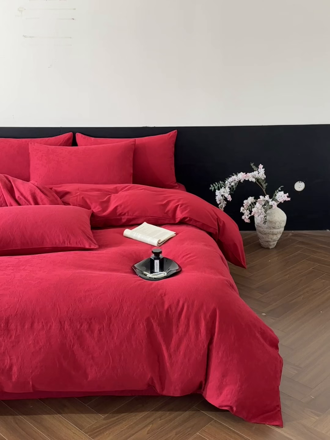 91家纺网 家纺一手货源 找家纺 优悦生活馆 2026新款60s全棉纯棉婚庆提花四件套（提供买家秀） 梦幻花园