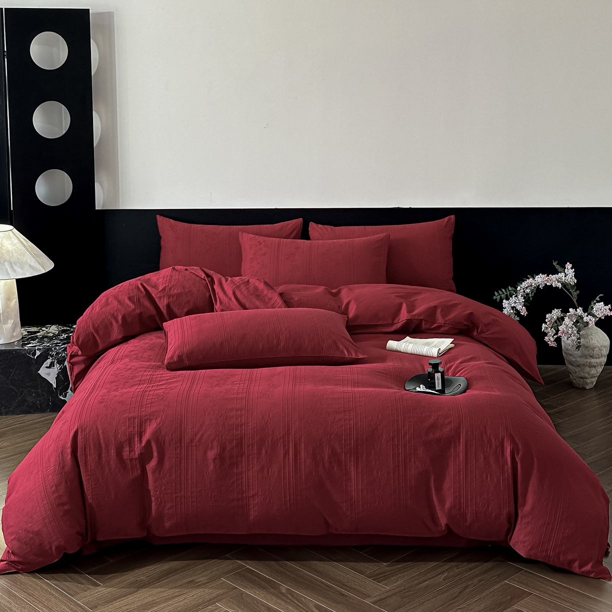 91家纺网 家纺一手货源 找家纺 优悦生活馆 2026新款60s全棉纯棉婚庆提花四件套（提供买家秀） 沁香