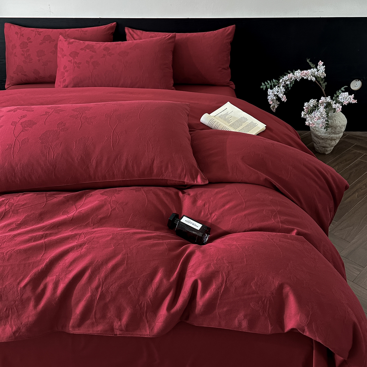 91家纺网 家纺一手货源 找家纺 优悦生活馆 2026新款60s全棉纯棉婚庆提花四件套（提供买家秀） 岁月留声