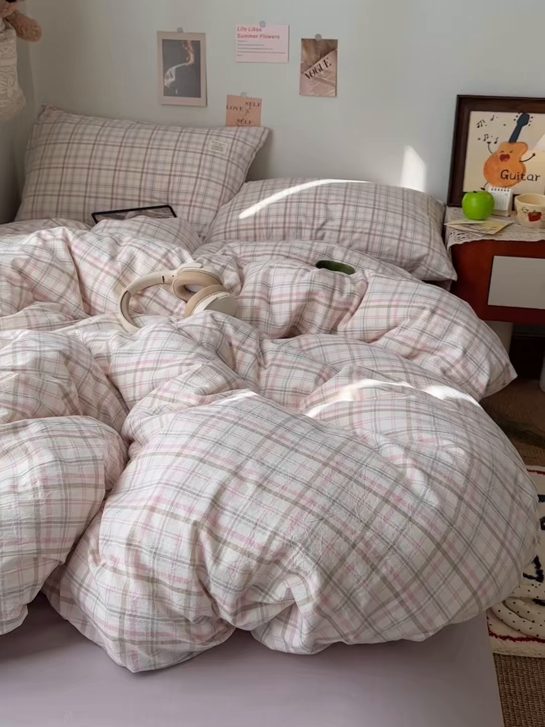 91家纺网 家纺一手货源 找家纺 艾咪-Amy ntmy 2026春夏新款布标格纹款全棉纯棉色织水洗棉四件套 布标款-春野