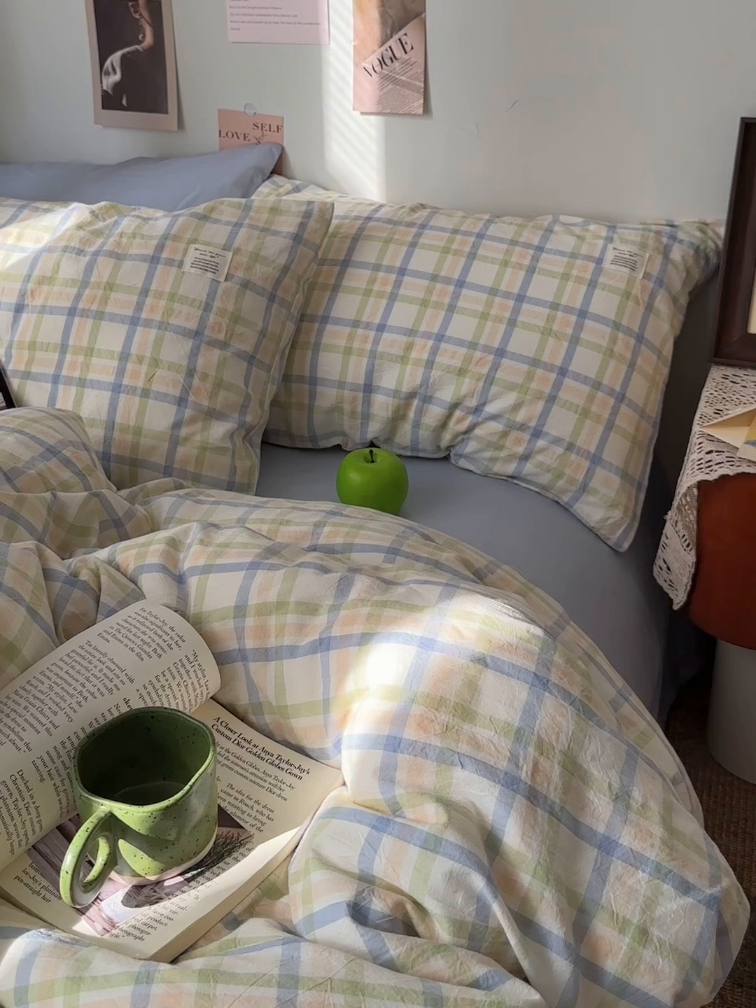 91家纺网 家纺一手货源 找家纺 艾咪-Amy ntmy 2026春夏新款布标格纹款全棉纯棉色织水洗棉四件套 布标款-屿光