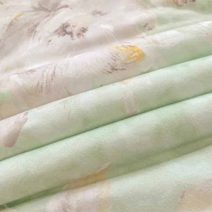 91家纺网 家纺一手货源 找家纺 恋之巢家纺 2026新款四季款可水洗牛奶丝针织棉夏被大豆夏凉被空调被可机洗薄被子被芯直播外贸专供大豆被夏被 缤纷舞叶-绿