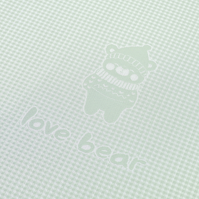 91家纺网 家纺一手货源 找家纺 小牛席业 2026新款【实拍风格】双PE高凉感-韩版小熊提花冰丝席（床笠款）凉席竹席藤席冰藤席乳胶席豆豆席 抹茶