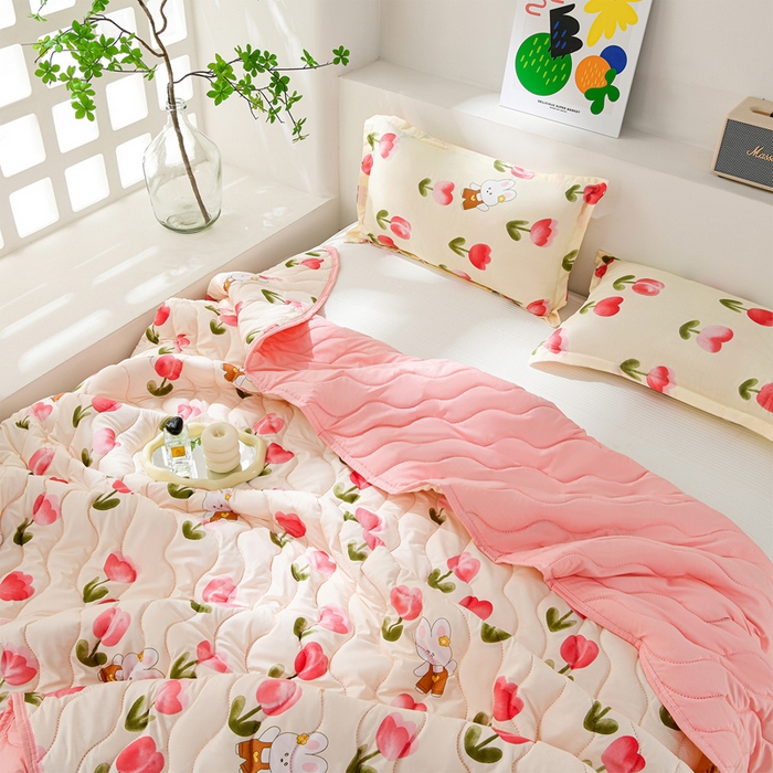 91家纺网 家纺一手货源 找家纺 珍贝家纺 2026新款清柔水洗夏被被子被芯 甜谧