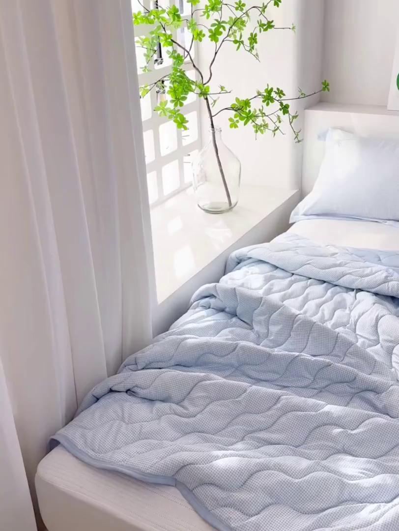 91家纺网 家纺一手货源 找家纺 珍贝家纺 2026新款清柔水洗夏被被子被芯 唯一-蓝