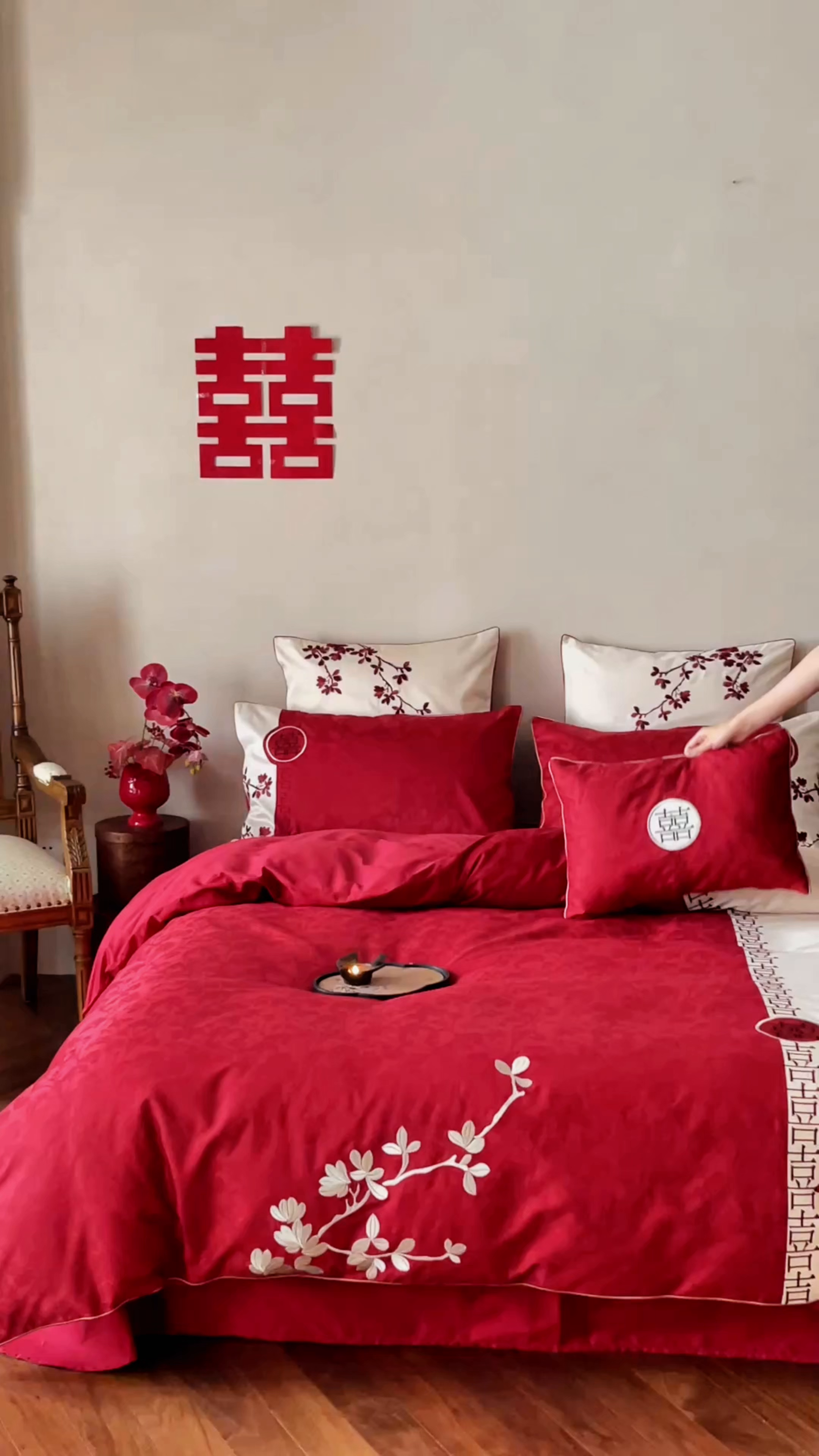91家纺网 家纺一手货源 找家纺 （总）西西家居 2026新款100S长绒棉纯棉婚庆四件套-花田喜事