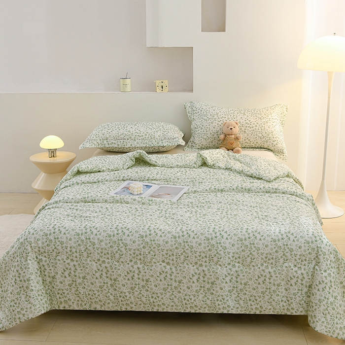 91家纺网 家纺一手货源 找家纺 珍贝家纺 2026新款全棉双层纱夏被被子被芯 春不晚