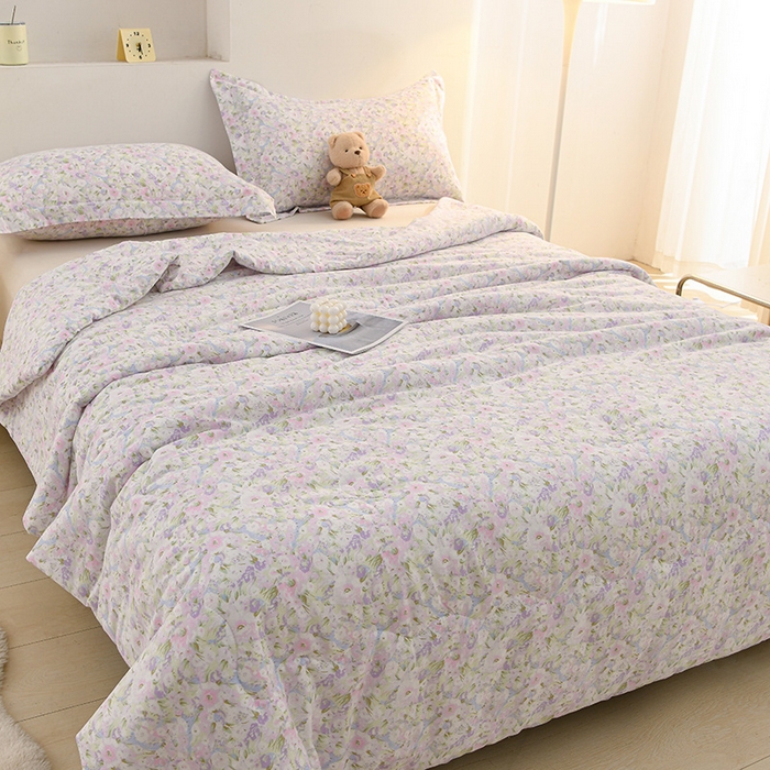 91家纺网 家纺一手货源 找家纺 珍贝家纺 2026新款全棉双层纱夏被被子被芯 春序