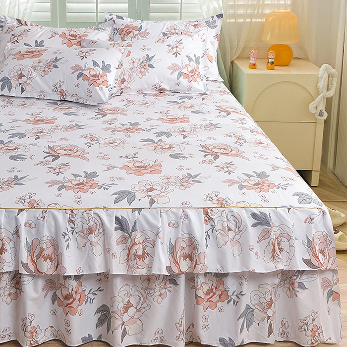 91家纺网 家纺一手货源 找家纺 （总）小雨家纺 2026年跨境电商芦荟棉床裙床罩三件套单品