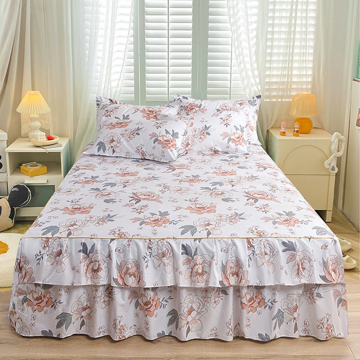 91家纺网 家纺一手货源 找家纺 （总）小雨家纺 2026年跨境电商芦荟棉床裙床罩三件套单品