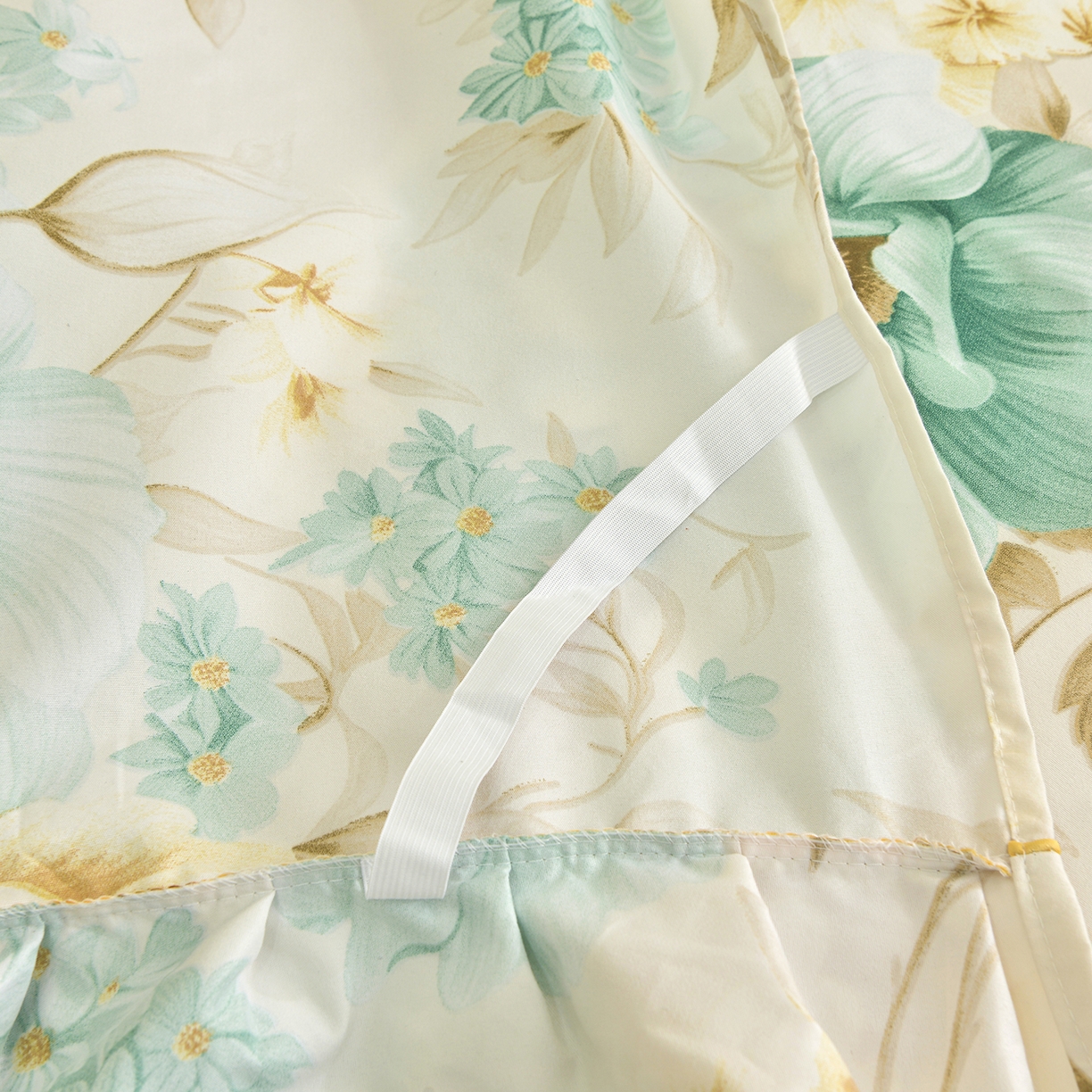 91家纺网 家纺一手货源 找家纺 小雨家纺 2026年跨境电商芦荟棉床裙床罩三件套单品 浅夏繁花