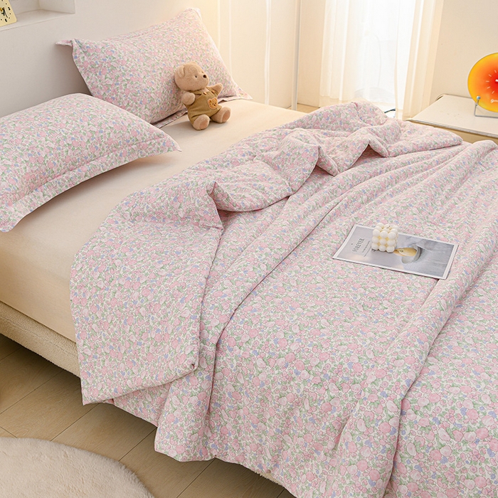 91家纺网 家纺一手货源 找家纺 珍贝家纺 2026新款全棉双层纱夏被被子被芯 梅林春晓