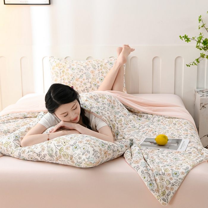 91家纺网 家纺一手货源 找家纺 （总）珍贝家纺 2026新款A类清凉冰丝印花夏凉被被子被芯