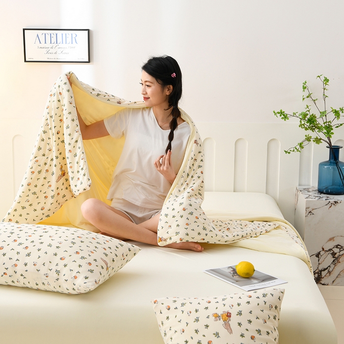 91家纺网 家纺一手货源 找家纺 （总）珍贝家纺 2026新款A类清凉冰丝印花夏凉被被子被芯