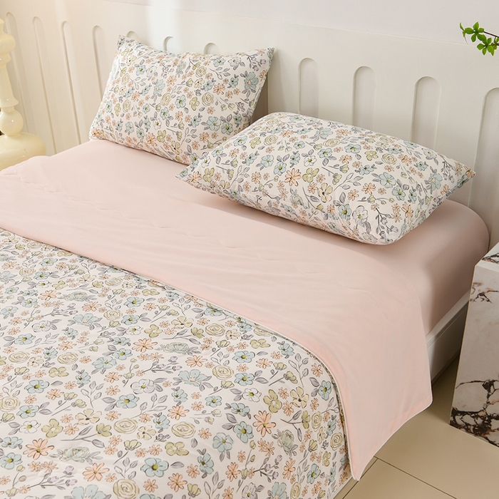 91家纺网 家纺一手货源 找家纺 珍贝家纺 2026新款A类清凉冰丝印花夏凉被被子被芯 春晓雨梦