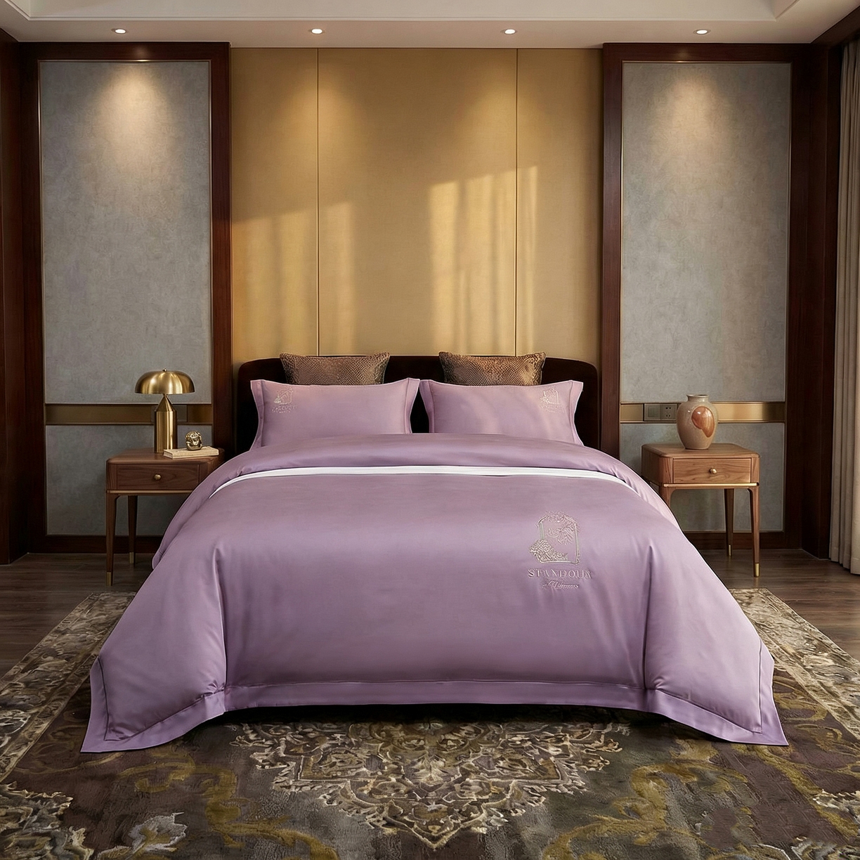 91家纺网 家纺一手货源 找家纺 （总）U品汇 2026新款100支全棉纯棉长绒棉刺绣花四件套60S贡缎100%棉丝滑夏季冰丝凉爽