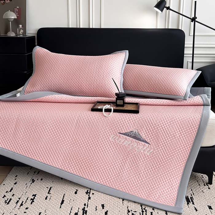 91家纺网 家纺一手货源 找家纺 （总）品乐家纺 2026新款A类乙伦PE轻奢提花学生宿舍软席凉豆豆床单席