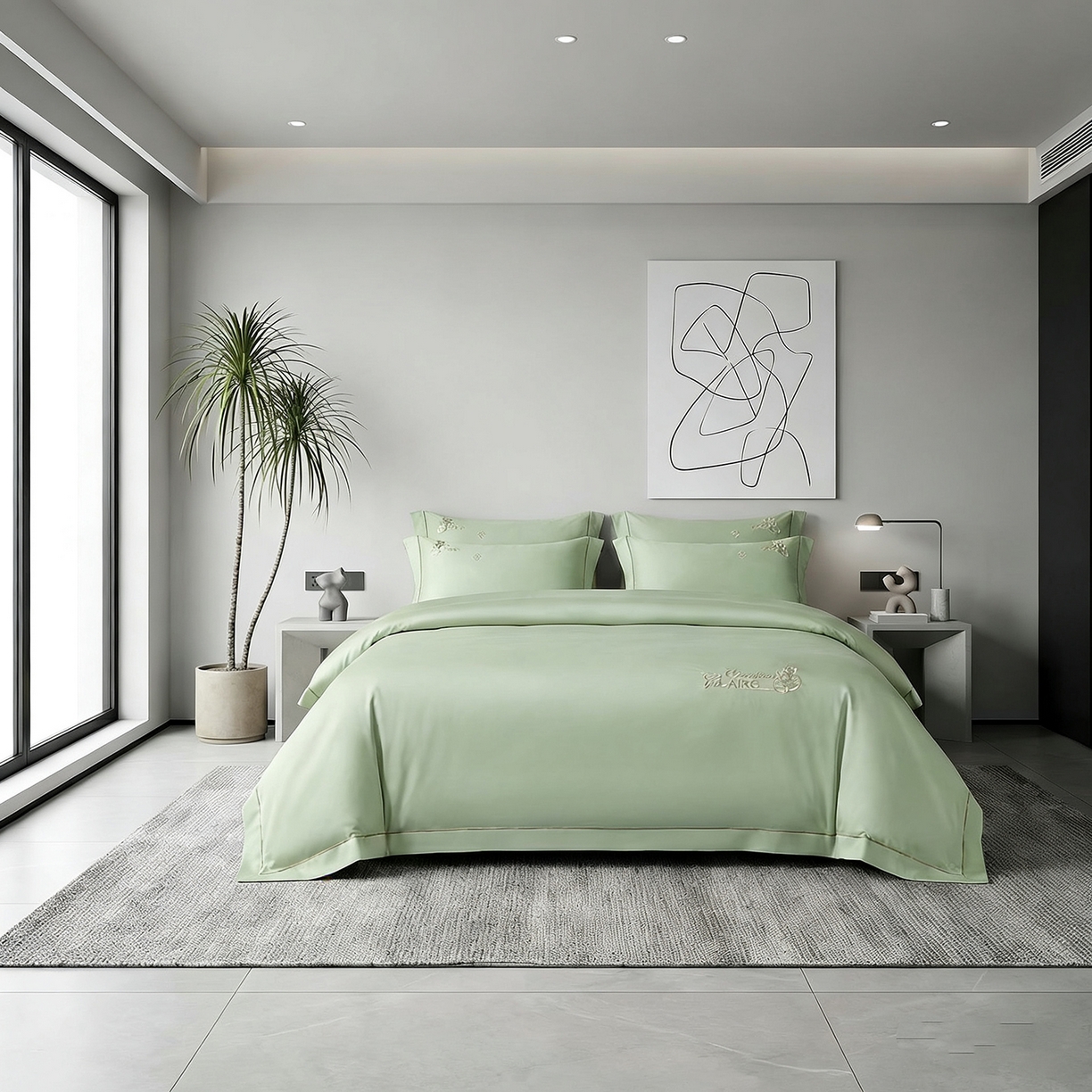 91家纺网 家纺一手货源 找家纺 （总）U品汇 2026新款100支全棉纯棉长绒棉刺绣花四件套60S贡缎100%棉丝滑夏季冰丝凉爽