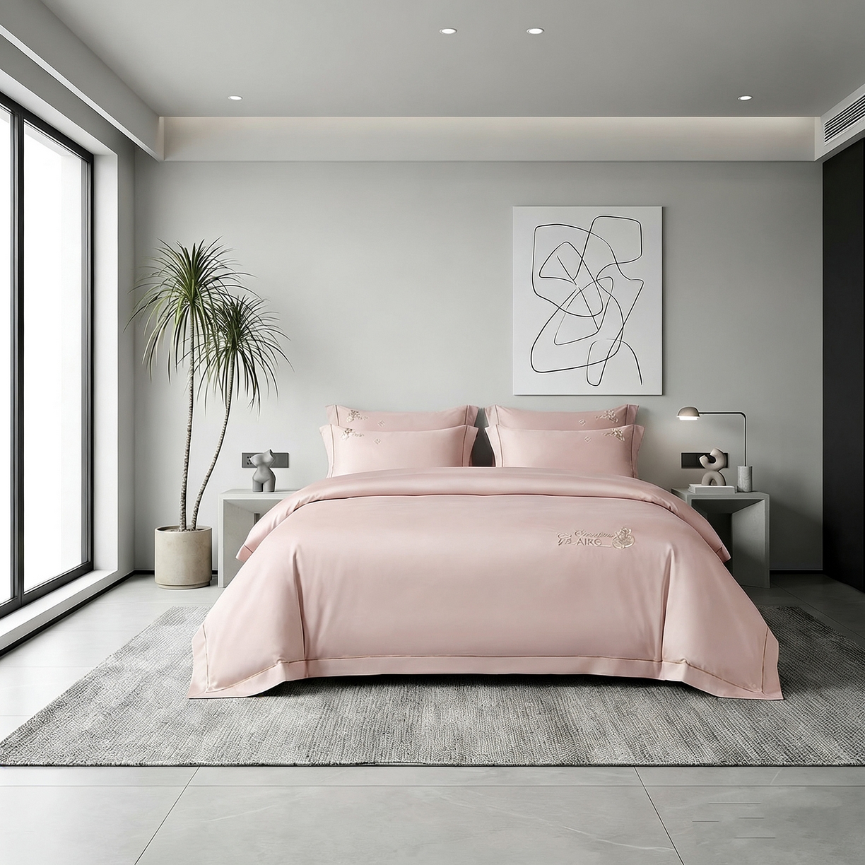 91家纺网 家纺一手货源 找家纺 （总）U品汇 2026新款100支全棉纯棉长绒棉刺绣花四件套60S贡缎100%棉丝滑夏季冰丝凉爽