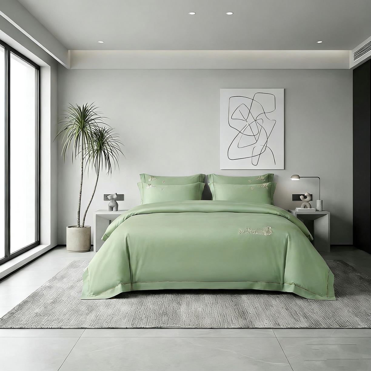 91家纺网 家纺一手货源 找家纺 （总）U品汇 2026新款100支全棉纯棉长绒棉刺绣花四件套60S贡缎100%棉丝滑夏季冰丝凉爽