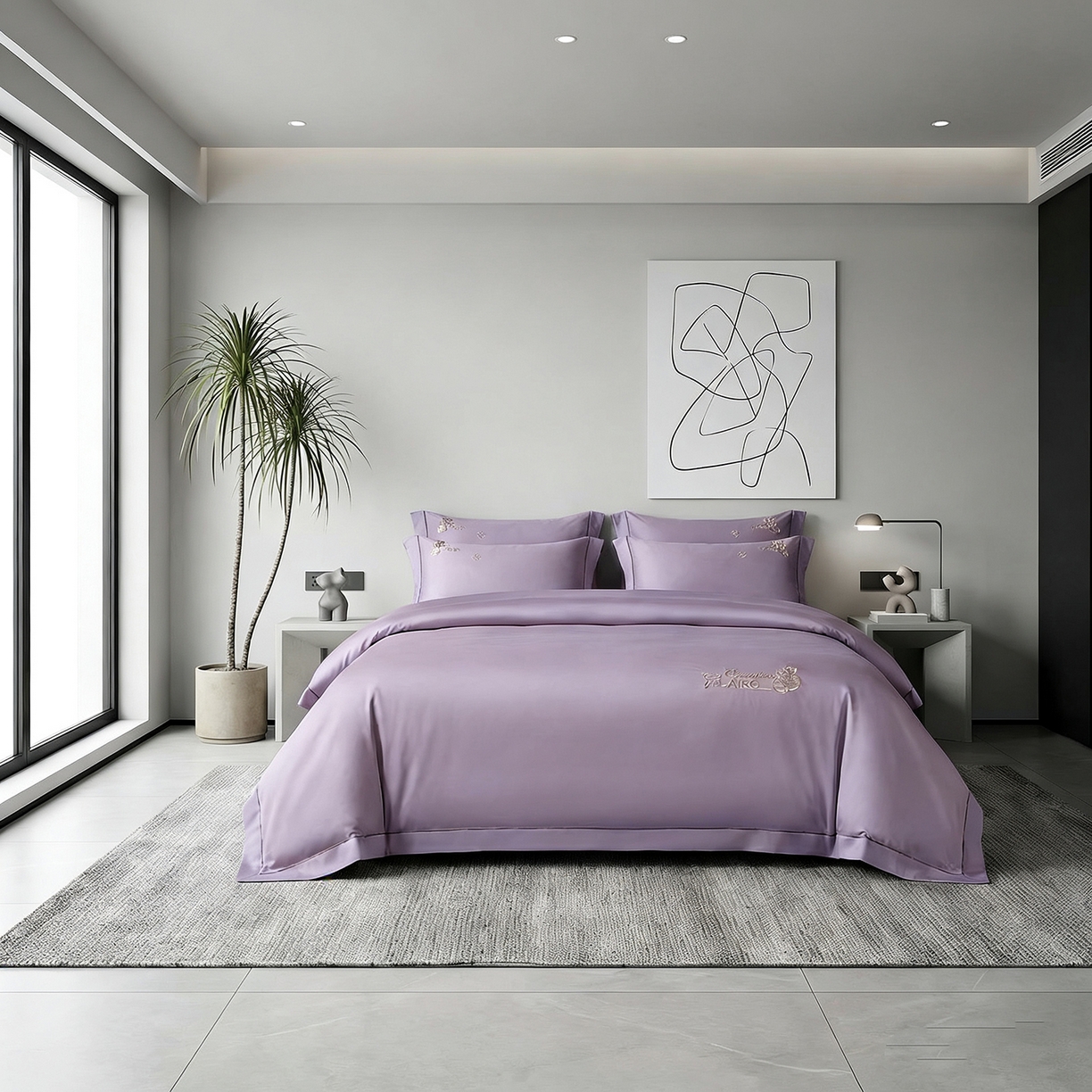 91家纺网 家纺一手货源 找家纺 （总）U品汇 2026新款100支全棉纯棉长绒棉刺绣花四件套60S贡缎100%棉丝滑夏季冰丝凉爽