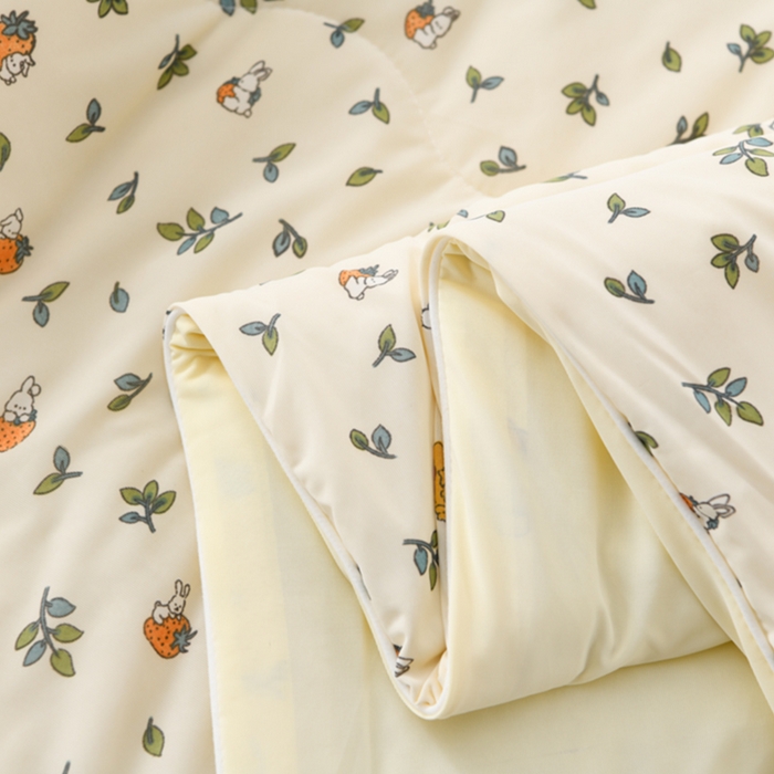 91家纺网 家纺一手货源 找家纺 珍贝家纺 2026新款A类清凉冰丝印花夏凉被被子被芯 幸福生活