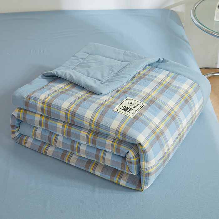 91家纺网 家纺一手货源 找家纺 晓时候 2026新款无印风100%新疆棉花被全棉夏被纯棉夏凉被空调被夏季被子被芯 莫妮蓝