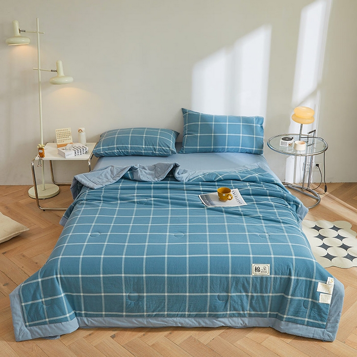 91家纺网 家纺一手货源 找家纺 晓时候 2026新款无印风100%新疆棉花被全棉夏被纯棉夏凉被空调被夏季被子被芯 马卡龙