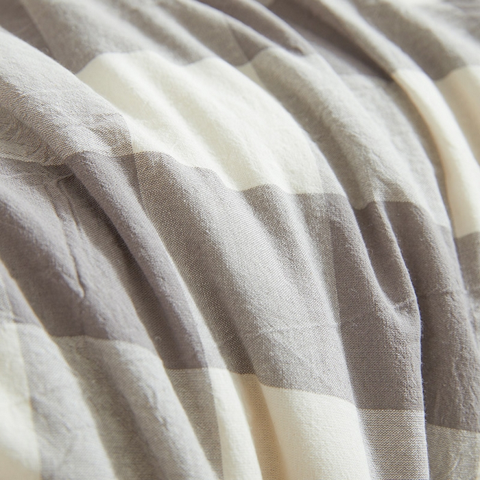 91家纺网 家纺一手货源 找家纺 晓时候 2026新款无印风100%新疆棉花被全棉夏被纯棉夏凉被空调被夏季被子被芯 绅灰格