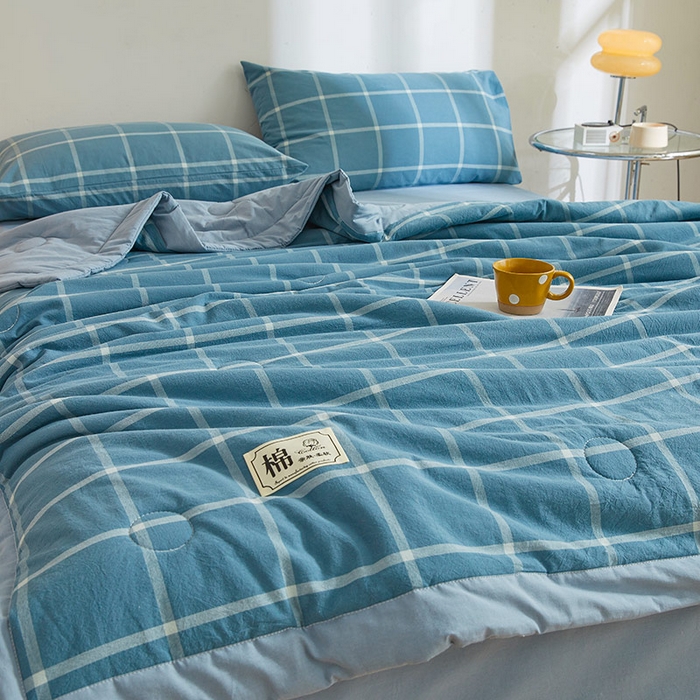 91家纺网 家纺一手货源 找家纺 晓时候 2026新款无印风100%新疆棉花被全棉夏被纯棉夏凉被空调被夏季被子被芯 马卡龙