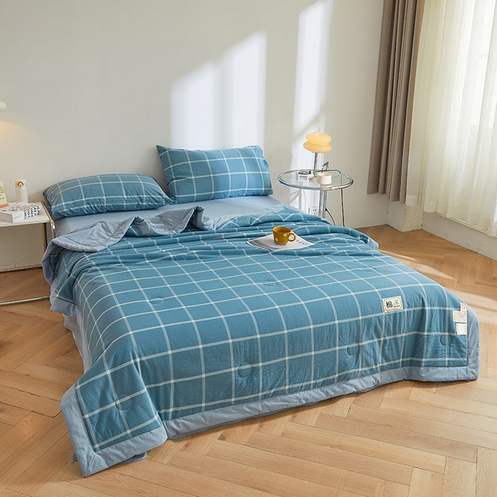 91家纺网 家纺一手货源 找家纺 晓时候 2026新款无印风100%新疆棉花被全棉夏被纯棉夏凉被空调被夏季被子被芯 马卡龙