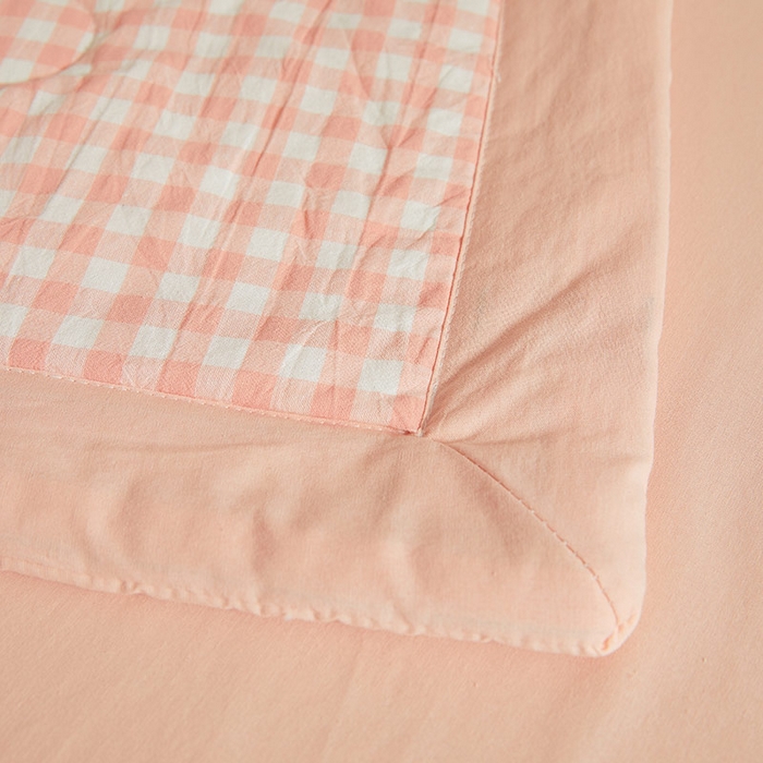 91家纺网 家纺一手货源 找家纺 晓时候 2026新款无印风100%新疆棉花被全棉夏被纯棉夏凉被空调被夏季被子被芯 蜜粉格