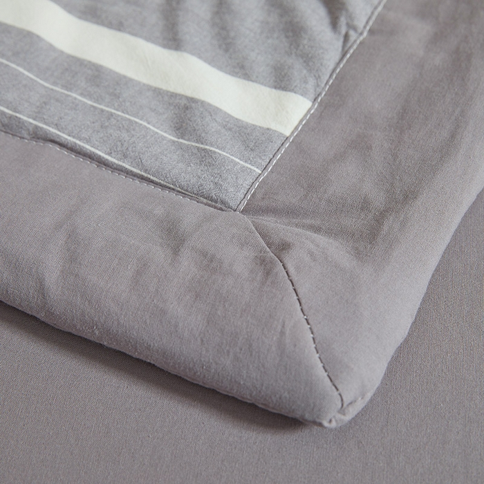 91家纺网 家纺一手货源 找家纺 晓时候 2026新款无印风100%新疆棉花被全棉夏被纯棉夏凉被空调被夏季被子被芯 条纹灰